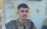 Naor Siboni, tué lors d'une bataille contre le Hamas au poste militaire de Nahal Oz le 7 octobre 2023. (Crédit : Armée israélienne)