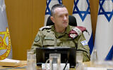 Le chef d'État-major de Tsahal, le lieutenant-général Herzi Halevi, lors d'un point de situation, dans une vidéo publiée par l'armée israélienne le 28 novembre 2024. (Armée israélienne)