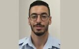 Le sergent-chef Avi Buzaglo, tué lors de l'invasion d'Ofakim par le Hamas le 7 octobre 2023. (Crédit : Police israélienne)
