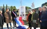 Le maire (PS) de Montpellier, Michaël Delafosse, lors de la cérémonie d'inauguration de la place Marc Bloch, devant de l'université Paul-Valéry de Montpellier, le 29 novembre 2024. (Crédit : X / @univpaulvalery)