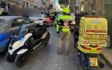 Les lieux d'une attaque à l'arme blanche dans le centre-ville de Jérusalem, le 9 janvier 2025. (Magen David Adom)