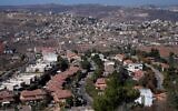 Vue sur l'implantation d'Eli, en Cisjordanie,  le 30 octobre 2024. (Crédit : Sharon Aronowicz / AFP)