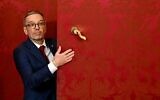 Le leader du parti d'extrême droite Liberté (FPOe) Herbert Kickl, au palais présidentiel de la Hofburg à Vienne, en Autriche, le 6 janvier 2025 . (Crédit : Joe Klamar / AFP)