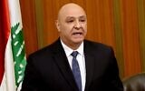 Le président libanais nouvellement élu Joseph Aoun prononçant un discours, au Parlement, à Beyrouth, le 9 janvier 2025. (Crédit : Anwar Amro/AFP)