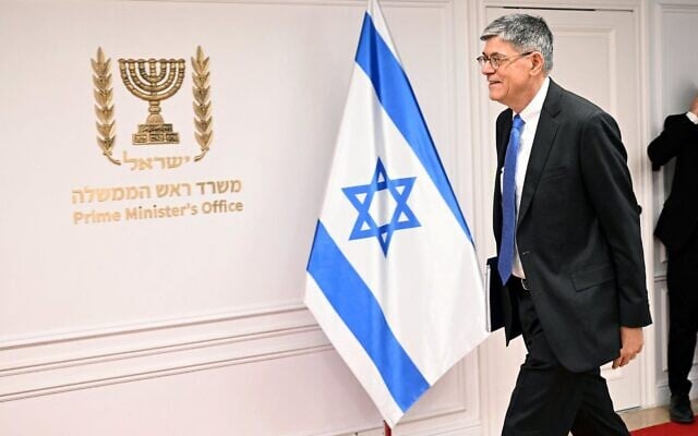 L'ambassadeur américain en Israël, Jack Lew, au cabinet du Premier ministre israélien, le 12 décembre 2024. (David Azagury / Ambassade américaine à Jérusalem)