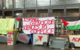 Photo d'illustration : Blocus devant l'entrée de Sciences Po Strasbourg, le 6 janvier 2025, par des étudiants manifestant contre le partenariat entre l'IEP et l'Université Reichman d'Herzliya. (Capture d'écran X / BFM Alsace / utilisée conformément à l'article 27a de la loi sur le droit d'auteur)