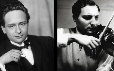 Le compositeur juif tchèque Victor Ullman, à gauche, a été assassiné pendant la Shoah ; Pavel Kling, à droite, a survécu et est devenu le violon solo de l'Orchestre de Louisville. (Avec l'aimable autorisation de l'Orchestre de Louisville via la JTA)