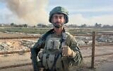 Yuval Vagdani, soldat israélien forcé de fuir le Brésil suite à l'ouverture d'une enquête pour crimes de guerre contre lui par les autorités brésiliennes. (Crédit : Réseaux sociaux ; utilisée conformément à l'article 27a de la loi sur les droits d'auteur)