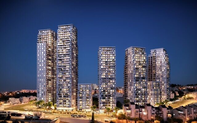 Un nouveau complexe d'appartements de 800 unités récemment approuvé dans le quartier de Gilo à Jérusalem. (Crédit : Ari Cohen Architects and City Planners)