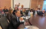 Moshe Saada, membre du Likud, à la commission des Affaires étrangères et de la Défense de la Knesset, le 4 février 2025. (Sam Sokol/Times of Israel)