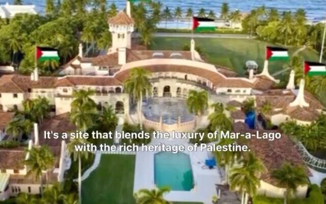 Une vidéo satirique imaginant « Mar-a-Lago en 'Palestine' ». (Capture d'écran)