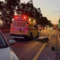 Illustration : Lieu d'un accident de la route mortel sur la route 675, au sud d'Afula, le 19 mars 2025. (Crédit : Magen David Adom)