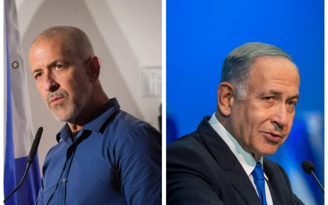 L'image composite montre le chef du Shin Bet, Ronen Bar (à gauche), et le Premier ministre Benjamin Netanyahu. (Crédits : Avshalom Sassoni/Flash90 ; Yonatan Sindel/Flash90) L'image composite montre le chef du Shin Bet, Ronen Bar (à gauche), et le Premier ministre Benjamin Netanyahu. (Crédits : Avshalom Sassoni/Flash90 ; Yonatan Sindel/Flash90)