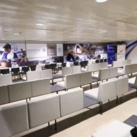 Le nouveau bureau d'immigration VIP à l'aéroport Ben Gurion (Crédit : Sivan Shachor/GPO)