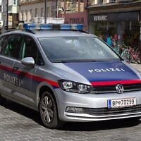 Une voiture de la police fédérale autrichienne, en 2019. (Crédit : Aciarium / CC BY-SA 4.0)