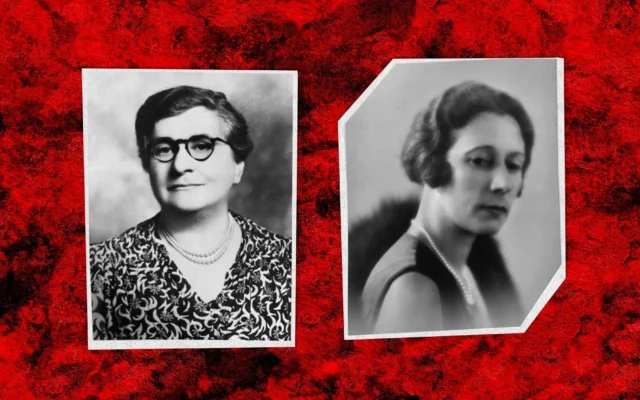 Etta Shiber, sur une photo promotionnelle du livre Paris-Underground (1943), et Kate Bonnefous, photographiée en 1940, étaient des amies et des héroïnes improbables de la résistance française à ses débuts. (Crédit : Ballantine Books/JTA)