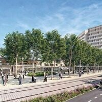 Vue d'artiste du projet de quartier First Station de Jérusalem (Eden - Jerusalem Economic Development Company)