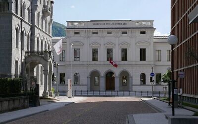 Tribunal pénal fédéral de Bellinzone, en Suisse, 5 mai 2016. (Crédit : NAC / CC BY-SA 4.0)