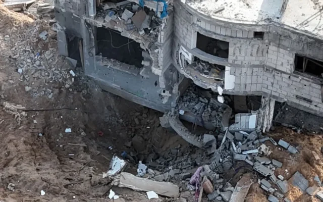Illustration : Un tunnel découvert par les troupes de l’armée israélienne, dans le quartier de Tel Sultan, à Rafah, au sud de Gaza, sur une photo autorisée à la publication le 9 avril 2025. (Crédit : Armée israélienne)