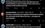 Capture d'écran de l'échange sur Twitter qui vaut aujourd’hui à Sean Orr, récemment élu conseiller municipal à Vancouver, des accusations d’antisémitisme. (Crédit : X.com)