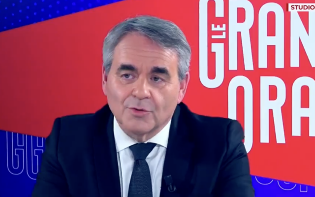 Xavier Bertrand sur I24 le 14 avril (Capture d'écran X)