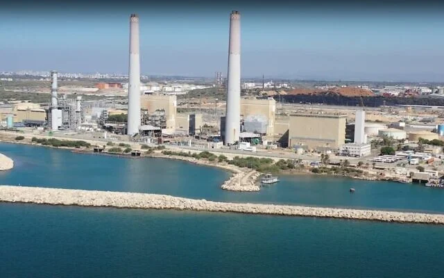 La centrale électrique d’Eshkol, la plus grande centrale au gaz naturel d’Israël, près du port d’Ashdod. (Autorisation) La centrale électrique d’Eshkol, la plus grande centrale au gaz naturel d’Israël, près du port d’Ashdod. (Autorisation)
