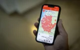 Une application du Commandement du front intérieur montrant des alertes dans le centre d'Israël au début du 15 septembre 2024. (Crédit : Chaim Goldberg/ FLASH90)