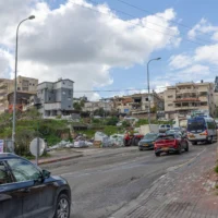 La ville israélo-arabe d'Umm al-Fahm le 13 février 2025. (Crédit : Yossi Aloni/FLASH90)