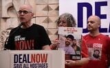 L'ex-otage Keith Siegel s'exprimant lors d'une conférence de presse, à Tel Aviv, le 28 avril 2025. (Crédit : Tomer Neuberg/Flash90)