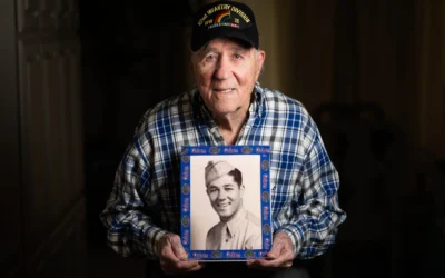 Hilbert Margol, 101 ans et vétéran de la Seconde Guerre mondiale, a servi dans la 42e division d'infanterie de l'armée américaine qui a libéré Dachau. (Benjamin Mack-Jackson)