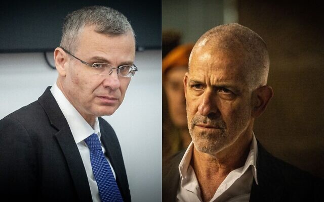 De gauche à droite : Le ministre de la Justice Yariv Levin, le 21 mai 2024 ; le chef du Shin Bet Ronen Bar, le 5 mai 2024. (Crédit : Yonatan Sindel/Flash90 : Chaïm Goldberg/Flash90) De gauche à droite : Le ministre de la Justice Yariv Levin, le 21 mai 2024 ; le chef du Shin Bet Ronen Bar, le 5 mai 2024. (Crédit : Yonatan Sindel/Flash90 : Chaïm Goldberg/Flash90)