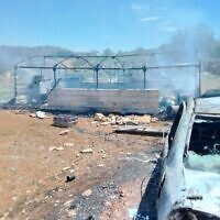 La maison d'une famille palestinienne après un incendie criminel aux mains de résidents d'implantations, le 21 avril 2025. (Autorisation)