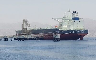 Un pétrolier accoste au port de la Compagnie de l'oléoduc Europe-Asie à Eilat du 28 au 30 mai 2023. (Avec l'aimable autorisation de Zalul)