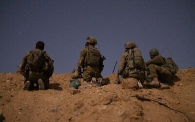 Des réservistes de la Brigade de Jérusalem opérant dans le nord de la bande de Gaza, sur une photo diffusée le 15 mai 2025. (Crédit : Armée israélienne)