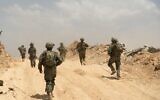 Des réservistes de la Brigade de Jérusalem opérant dans le nord de la bande de Gaza, sur une photo diffusée le 15 mai 2025. (Crédit : Armée israélienne)