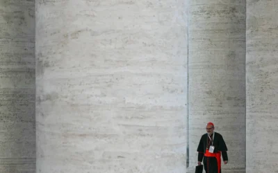 Le cardinal italien et patriarche latin de Jérusalem Pierbattista Pizzaballa arrive à la sixième réunion de la congrégation au Vatican, le 29 avril 2025. (Crédit : Andreas Solaro/AFP)