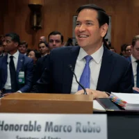 Le secrétaire d'État américain Marco Rubio assiste à une audition de la commission des affaires étrangères du Sénat dans le Dirksen Senate Office Building, le 20 mai 2025 à Washington. (Crédit : Anna Moneymaker/Getty Images/AFP)