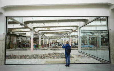 Un visiteur au Musée des Survivants, situé dans l'usine où Oskar Schindler a sauvé quelque 1 200 Juifs pendant la Seconde Guerre mondiale, à Brněnec, en République tchèque, le 10 mai 2025. (Crédit : AP Photo / Petr David Josek)