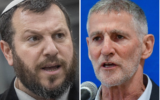 (À gauche) Le ministre du Patrimoine, Amichaï Eliyahu, s'exprimant lors des funérailles de Matan Elmaliach, victime du terrorisme, au cimetière de Maale Adumim, le 22 février 2024. (Crédit : Chaïm Goldberg/Flash90) ; (À droite) Le président du parti Les Démocrates, Yair Golan, tient une conférence de presse à Tel Aviv, le 20 mai 2025. (Crédit : Avshalom Sassoni/Flash90)