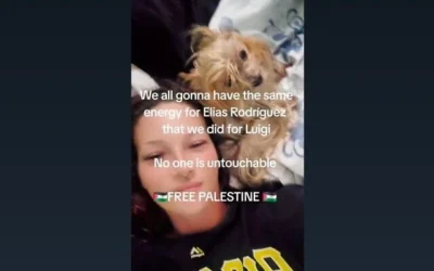 Une publication sur TikTok rendant hommage à l'action d'Elias Rodriguez. (Capture d'écran via la JTA)