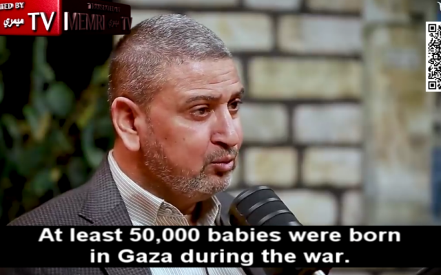 Sami Abu Zuhri, haut-responsable du Hamas, donne une interview à la chaîne de télévision libyenne Al-Tanasuh TV, traduite par MEMRI, le 30 mars 2025. (Capture d'écran MEMRI / utilisée conformément à l'article 27a de la loi sur le droit d'auteur)