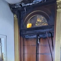 Dégâts occasionnés à la synagogue Or Habib, à Jérusalem, suite à un incendie criminel, le 8 juin 2025. (Police israélienne)