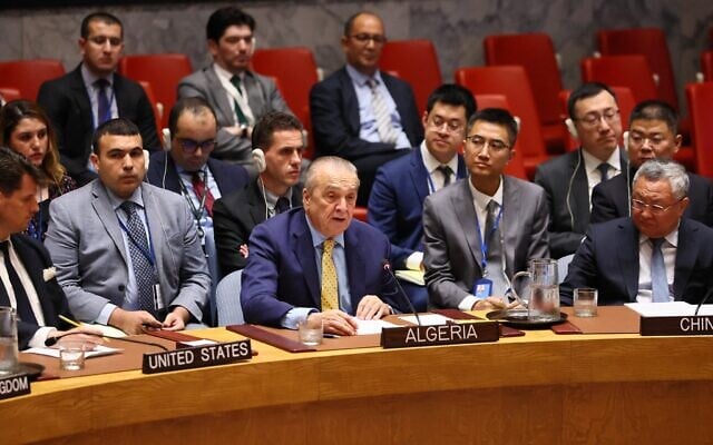 Réunion du Conseil de sécurité de l'ONU, à New York, le 13 juin 2025. (Crédit : Michael M. Santiago/Getty Images/AFP)
