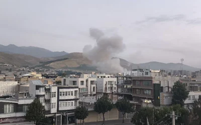 Cette photo publiée par la chaîne Telegram officielle du Corps des gardiens de la révolution islamique (CGRI) iranien, Sepah News, le 13 juin 2025, montre de la fumée s'élevant d'un site apparemment visé par une frappe israélienne dans la capitale iranienne, Téhéran, tôt dans la matinée. (Crédit : SEPAH NEWS / AFP)