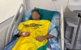 Un soldat de la brigade Golani identifié par son initiale, Aleph, au centre hospitalier Hadassah Ein Kerem en juin 2025. (Crédit : porte-parole de Hadassah)