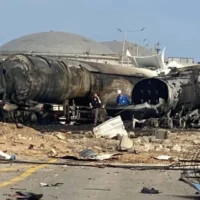 Aperçu des dégâts infligés à la raffinerie de pétrole du groupe Bazan dans la baie de Haïfa, bombardée par un missile iranien dans la nuit du 15 au 16 juin. (Crédit : Autorisation ; utilisée conformément à l'article 27a de la loi sur les droits d'auteur)