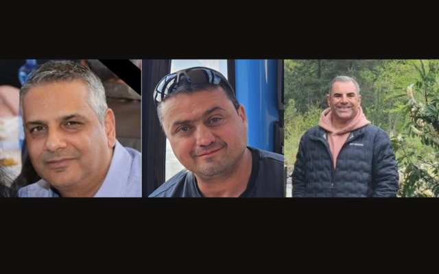 Dani Avraham, Igor Fradkin et Uri Levy tué par un missile iranien qui a frappé le complexe pétrolier de Haïfa, le 16 juin 2025. (Réseaux sociaux)