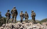 Des soldats de la 810ᵉ de la brigade des Montagnes opérant dans le sud de la Syrie, sur une photo publiée le 13 juillet 2025. (Crédit : Armée israélienne)