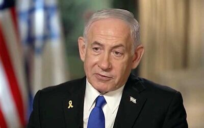 Le Premier ministre Benjamin Netanyahu s'adresse à Mark Levin, de Fox News, lors d'une interview d'une heure diffusée le 12 juillet 2025. (Capture d'écran)