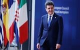 Le président roumain Nicusor Dan arrivant à un sommet de l'UE au bâtiment du Conseil européen, à Bruxelles, le 26 juin 2025. (Crédit : Omar Havana/AP Photo)
